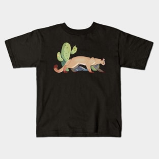 Mountain Lion With Cactus Kids T-Shirt